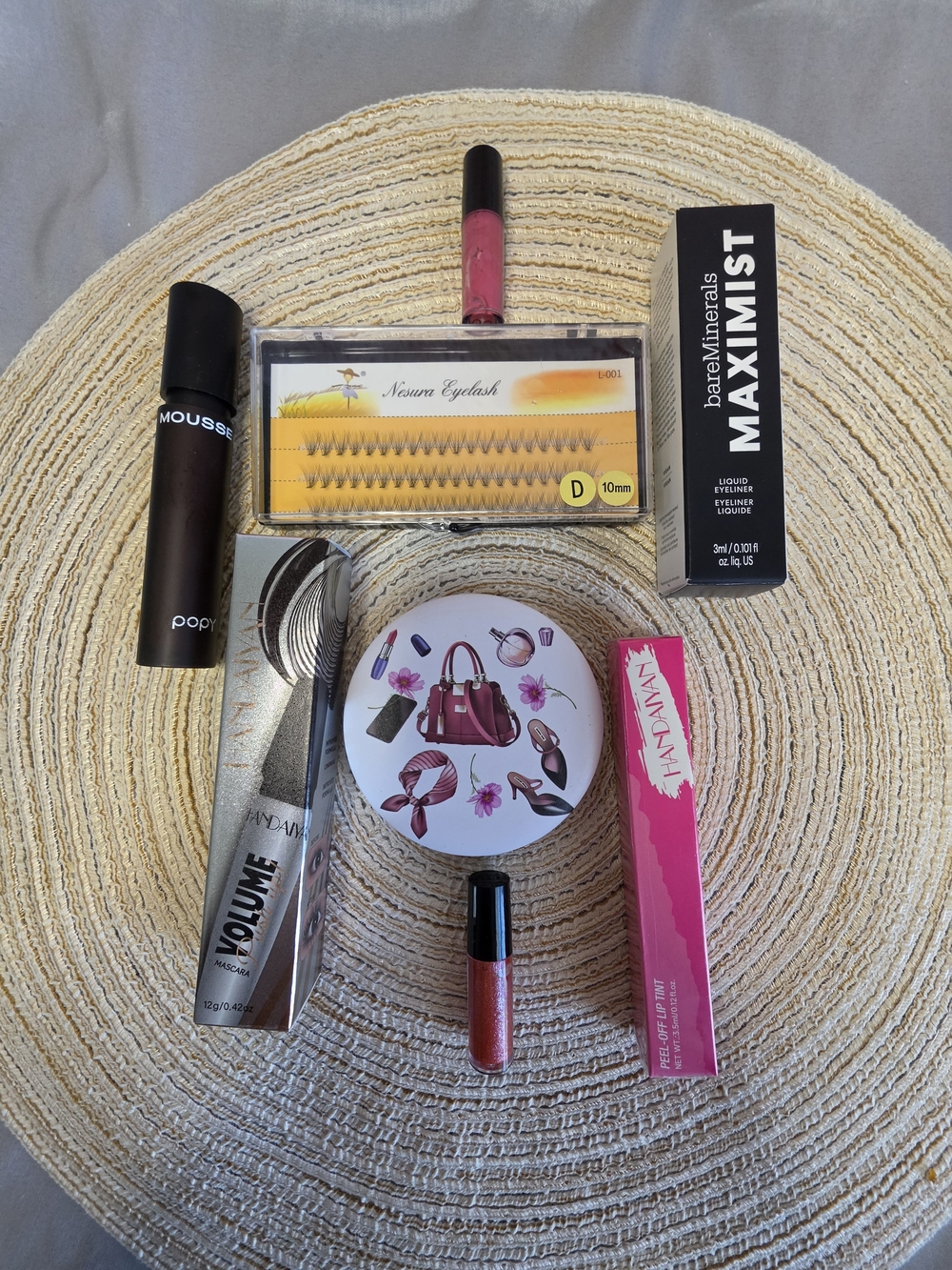 bareMinerals Makeup Set with Pink Lip Gloss and Black Mascara